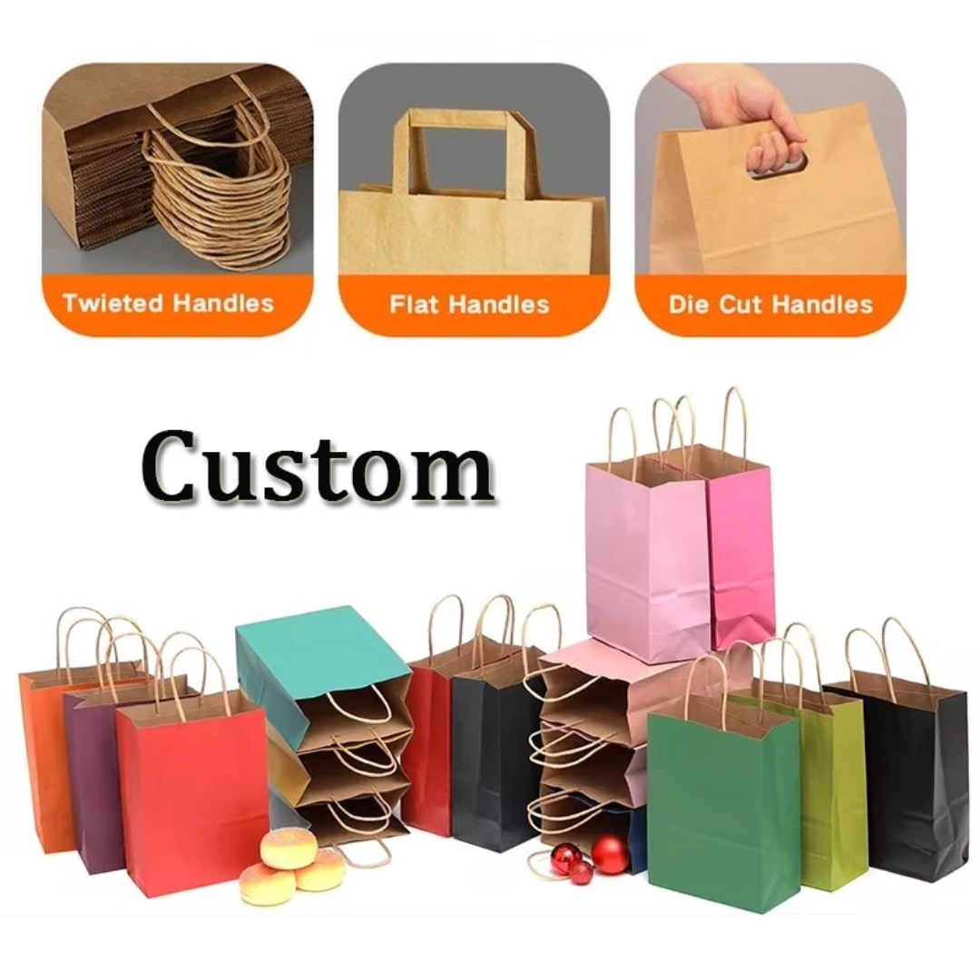 Durable Kraft shopping bags for merchandise and gifts